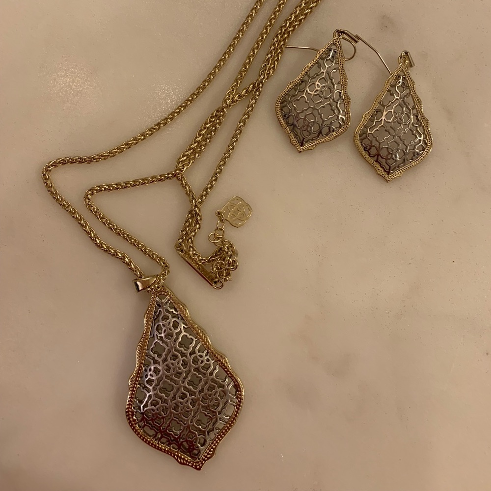 Kendra Scott addie earrings and necklace